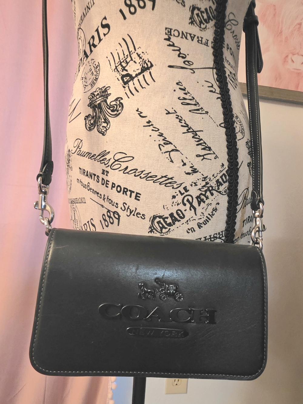 COACH Black Leather Crossbody Bag